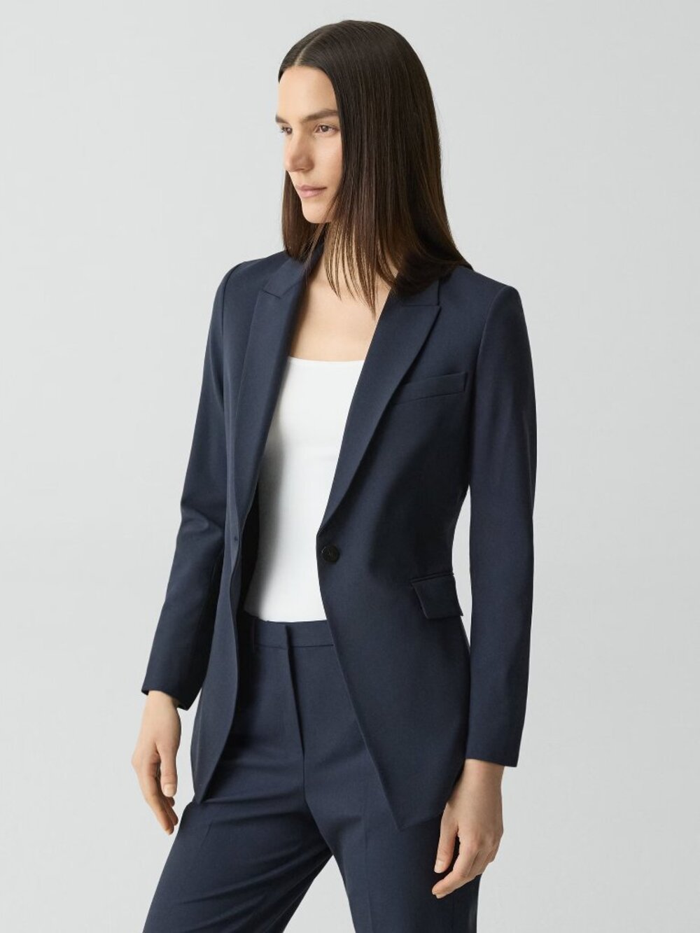 THEORY SUIT - Etiennette Blazer and Cropped Trecca Pant - Navy - both size 10